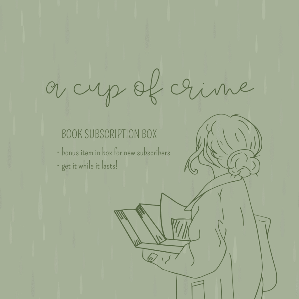 Girl holding a stack of books in the rain promoting book subscription box