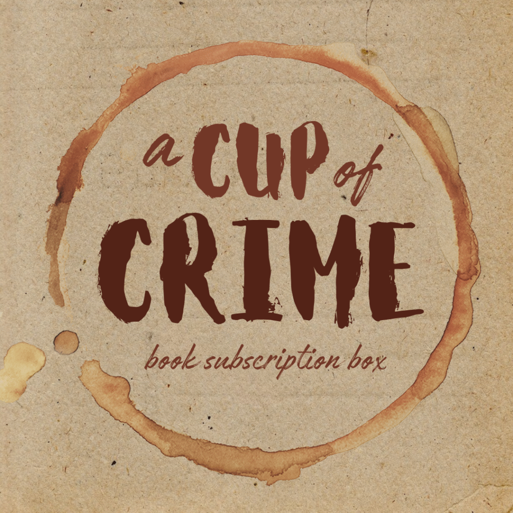 Coffee stain with stained words promoting book subscription box