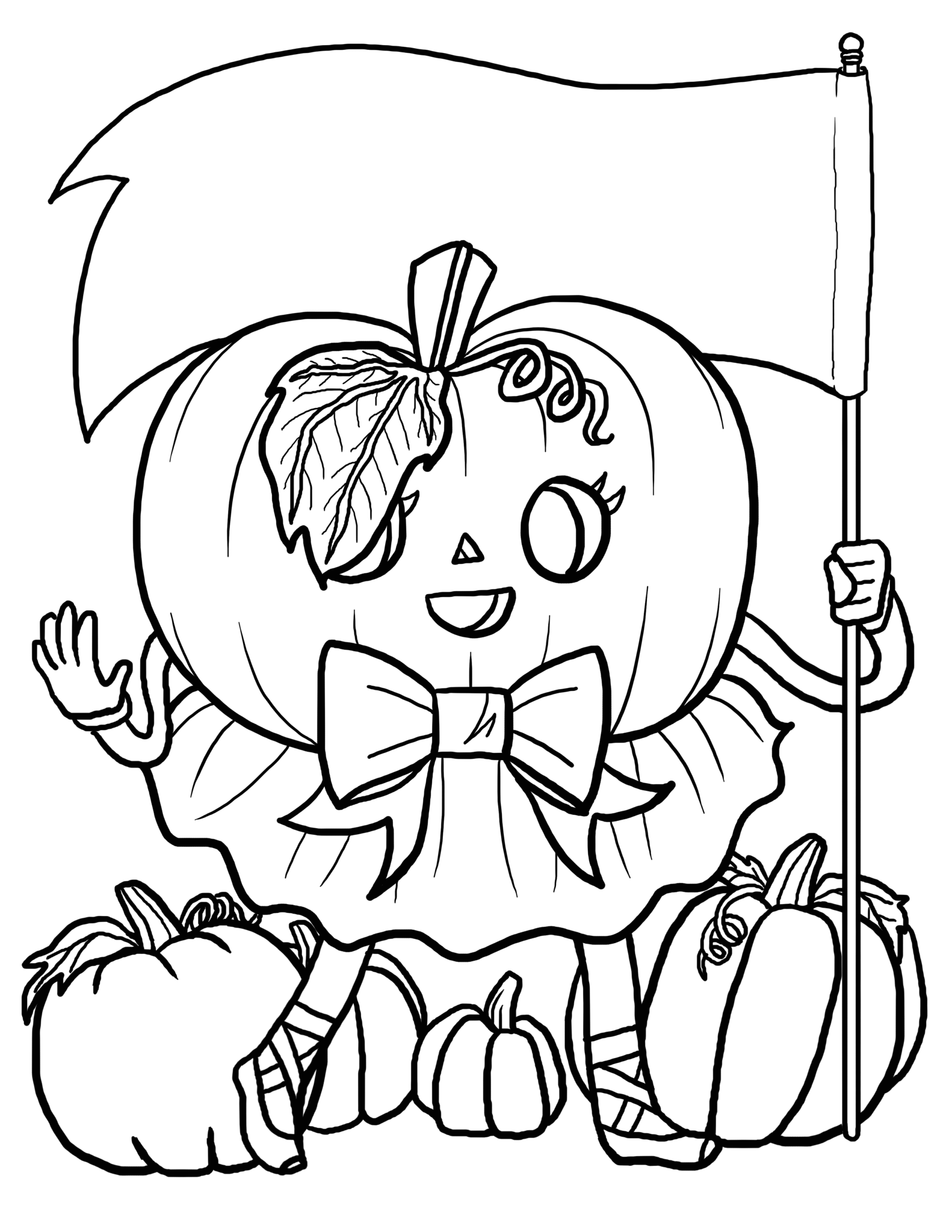 Ballet pumpkin fall coloring page